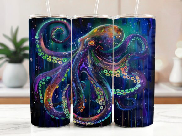 Download Octopus Art 20 Oz Skinny Tumbler Wraps - Premium Resources