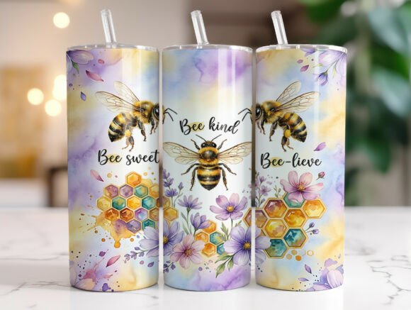 Download Bee 20oz Skinny Tumbler Wrap Sublimation - Premium Bundle