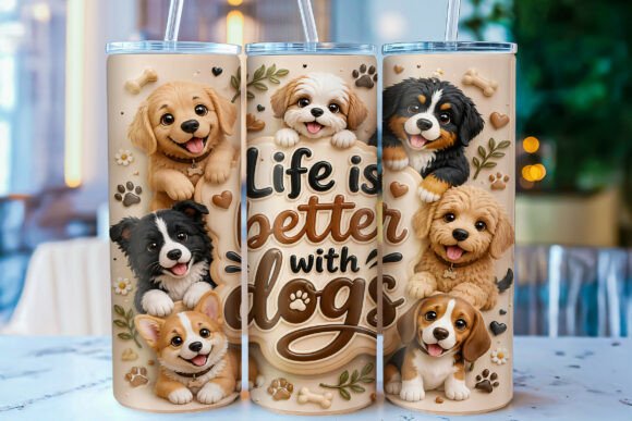 Download Life is Better with Dogs Skinny Tumbler - Premium Resources